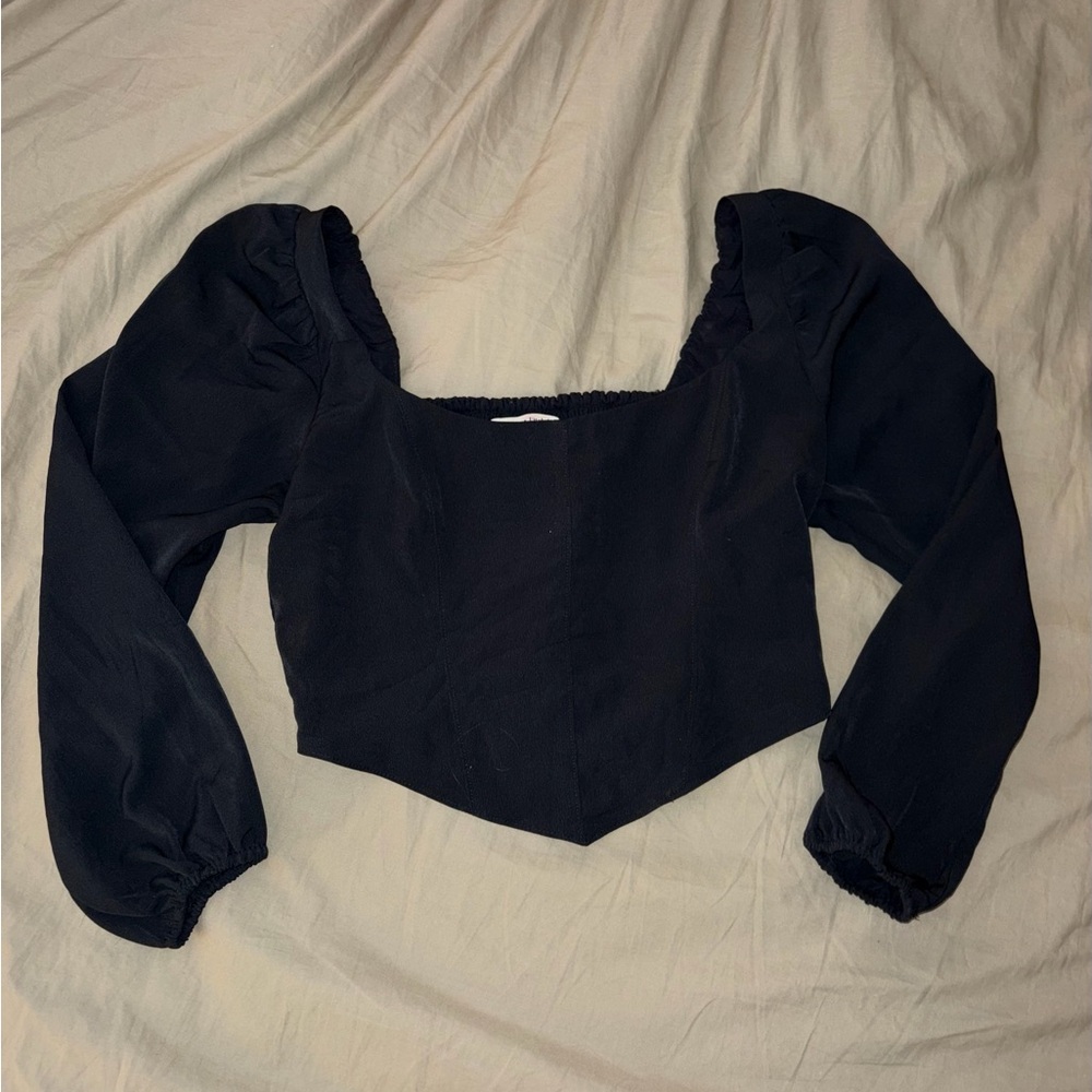 Abercrombie & Fitch Black Puff Sleeve Blouse